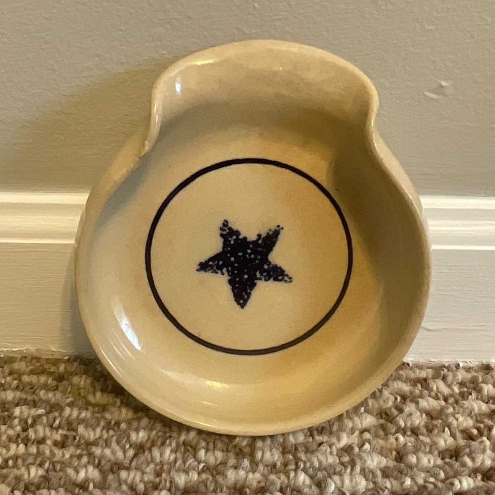 Vintage At Home American Marshall Pottery Spoon Rest